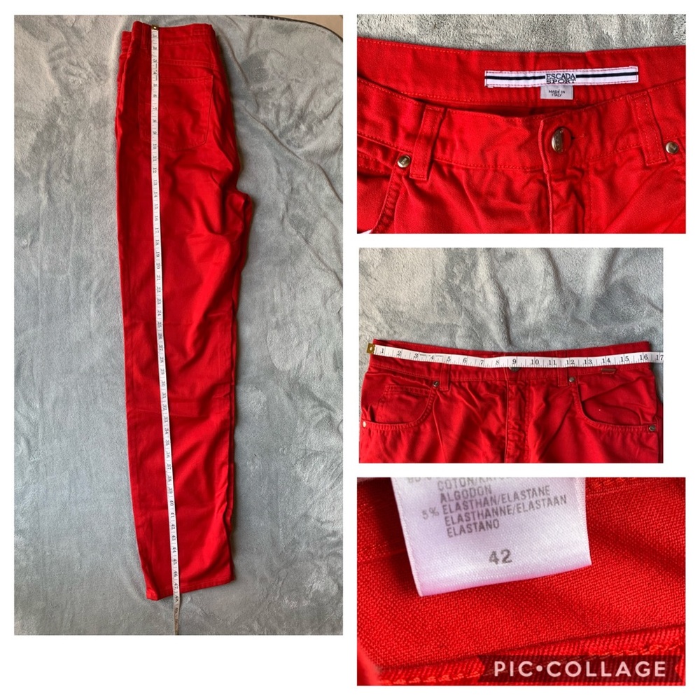 Hot Red Escada Sports Pants - Picture 2 of 6